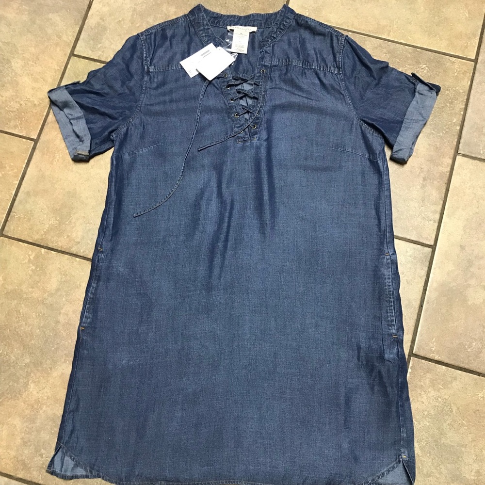 Philosophy lace up tunic denim dress size XL NWT